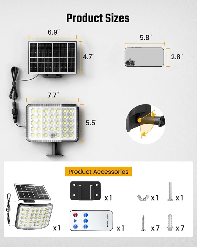 ONLYWIN Solar Lights Outdoor Bright Solar Dusk to Dawn Light - Image 5