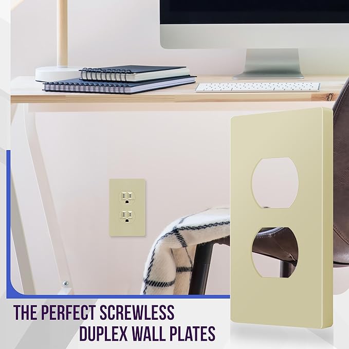 ENERLITES Screwless Duplex Wall Plate, Child Safe Receptacle Outlet Cover - Image 3