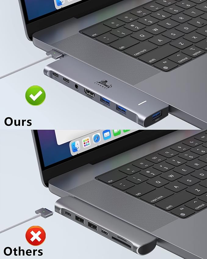 USB C Hub Adapter for MacBook Pro/Air M1M2M3 2022 2021 2020 13"15"16", 100W - Image 2