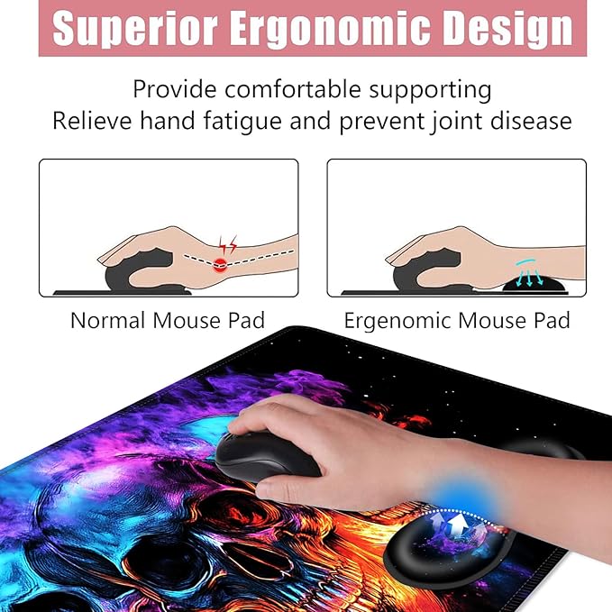 BFUKVOU Large Keyboard Mouse Pad Set, Extended Mouse Pad+Keyboard Wrist Rest - Image 5