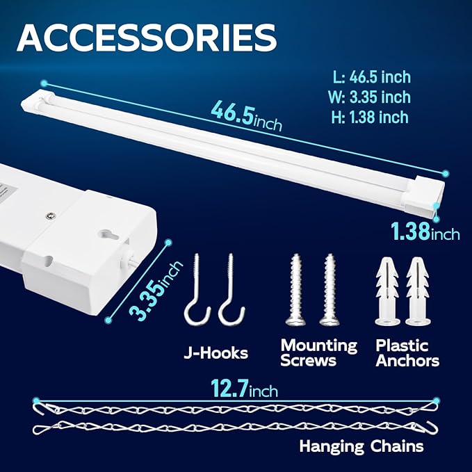 hykolity 5000K LED Shop Light Linkable, 4FT Daylight 42W LED Ceiling Lights - Image 6