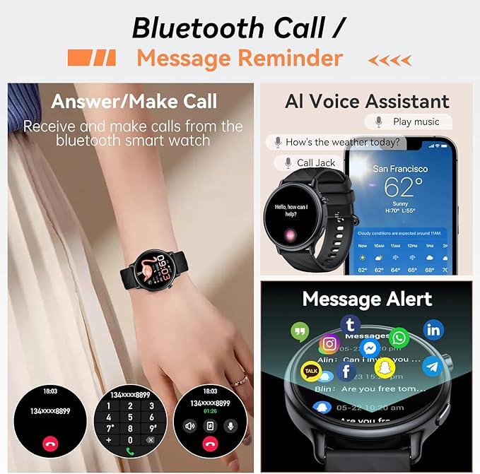 Smart Watch for Women Fitness Tracker: Waterproof Digital Mens Watches Make - Image 2
