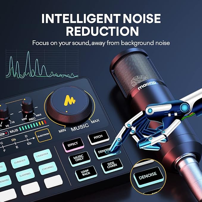 MAONO Podcast Equipment Bundle Audio mixer All-in-One Podcast Production Studio - Image 4