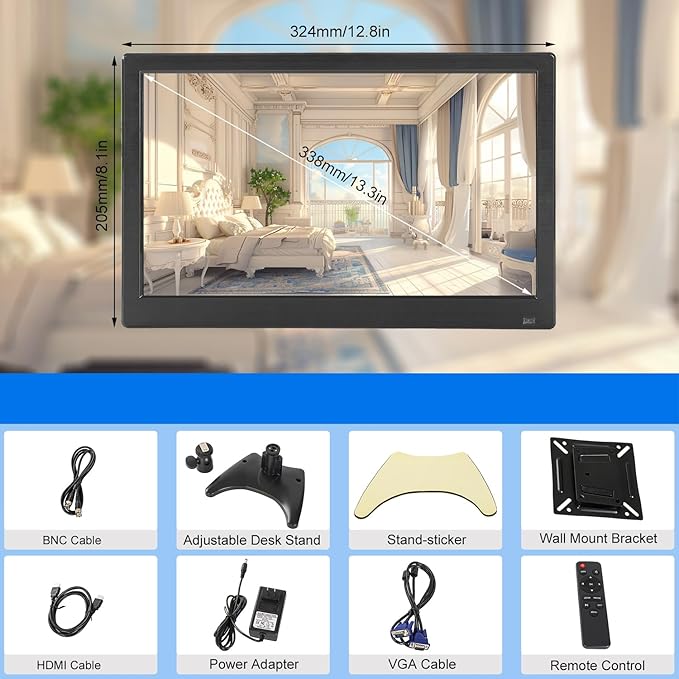 Suprlipy 13.3 inch FHD Small IPS Monitor LCD Display Screen 1920x1080 60Hz 16:9 - Image 6