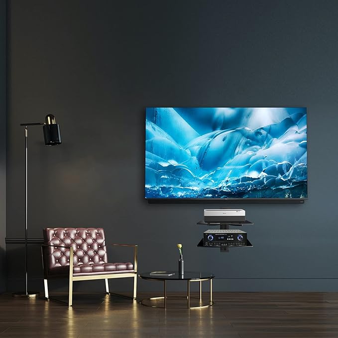suptek Speaker Mount, Floating Glass Shelf Wall Mount Bracket - Image 4