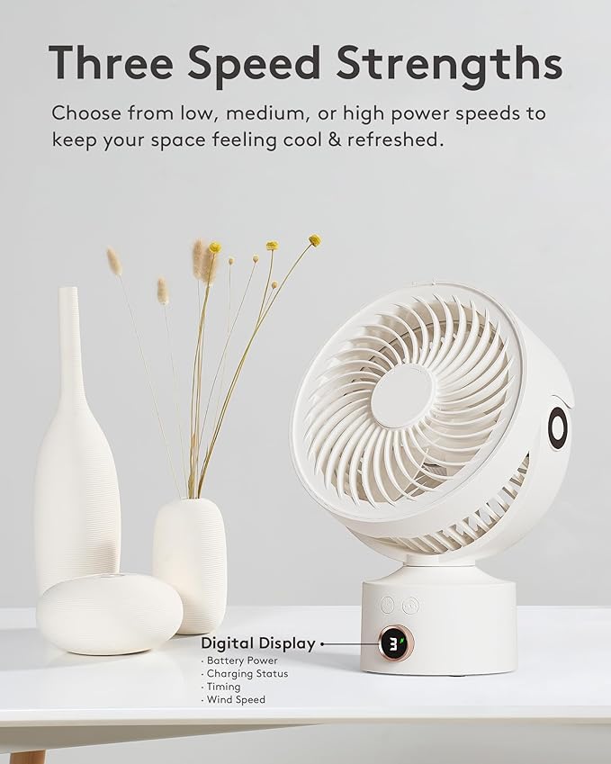 CARONSORT Small Desk Oscillating Fan, Table Air Circulator Fans - Image 5