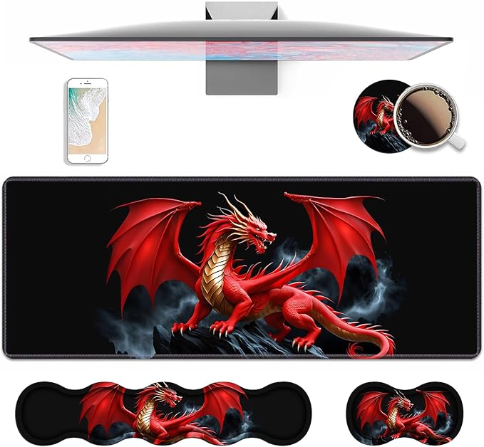 4 in 1 Ergonomic Keyboard Wrist Rest & Mouse Pad Wrist Rest Set, Large XXL by Unknown