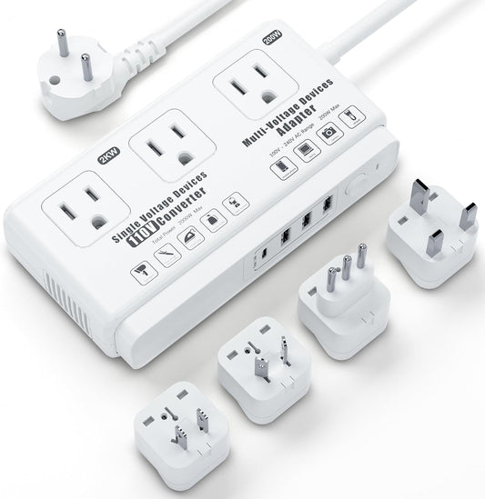 220v to 110v Travel Voltage Converter: International Universal Voltage