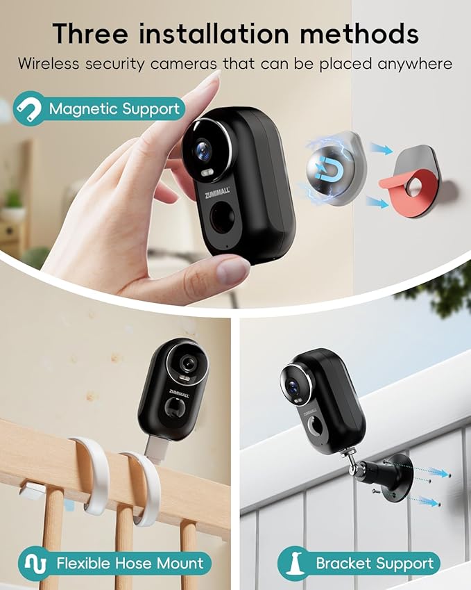ZUMIMALL Solar Security Cameras Wireless Outdoor, Solar Camera Outdoor Wireless - Image 3