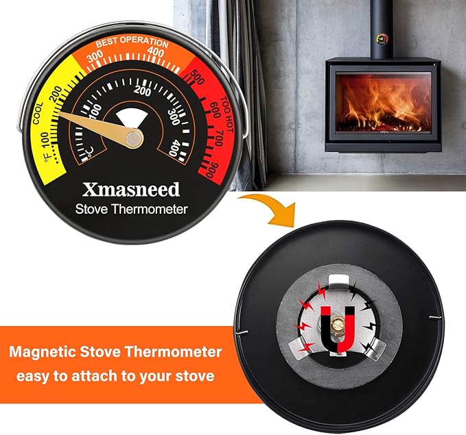 Xmasneed Wood Stove Thermometer Magnetic, Stove Top Thermometer - Image 7