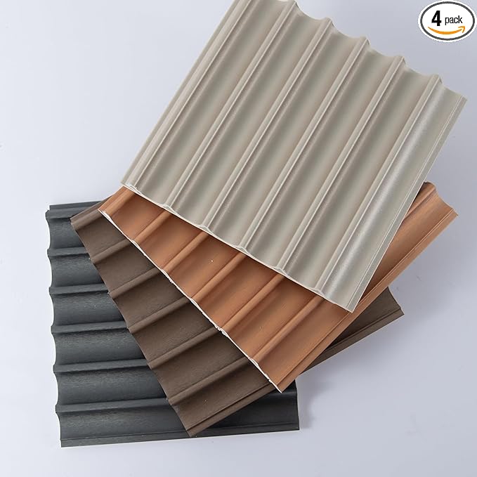 Art3dwallpanels 4 Pack Glossy Metal Finish WPC Soundproof 3D Wall Panels by Art3dwallpanels
