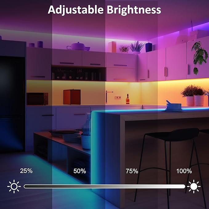LAFULIT 8 PCS RGB Under Cabinet Lights Kit, App and Remote Control Led Strip - Image 3
