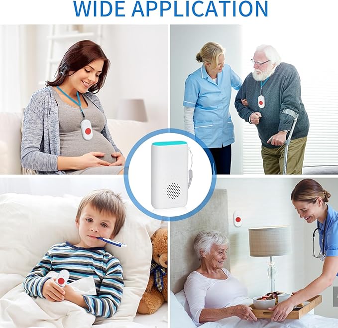 Wireless Caregiver Pager Nurse Alert System SOS Call Button Vibration Pager - Image 6