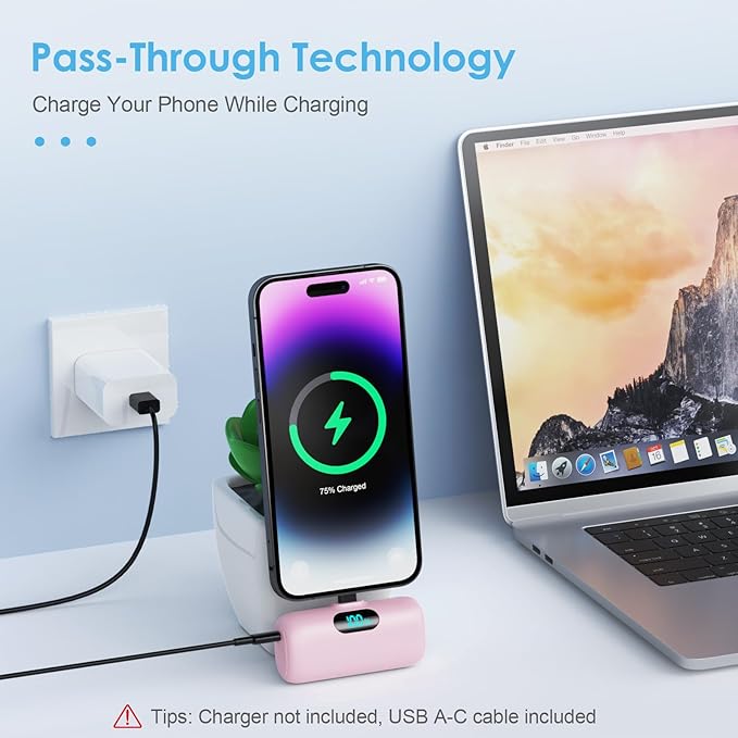 Mini Portable Charger USB C Power Bank, Upgraded 5000mAh PD Fast Charging - Image 6