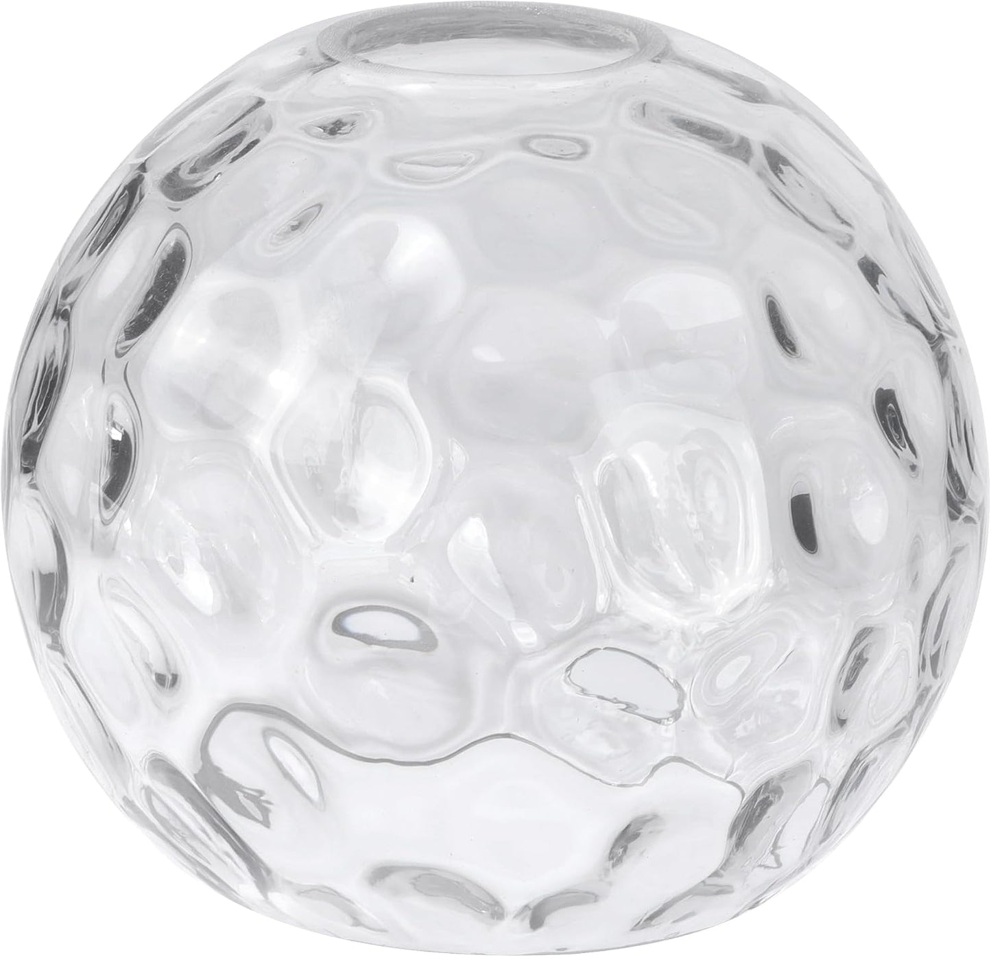 3 Pack Clear Hammered Globe Glass Lamp Shade Replacement, 1-5/8" Fitter | 5.9"W x 5"H, Water Ripple Effect Glass Globe Cover for Chandelier Pendant Light Wall Sconce Lighting Fixture