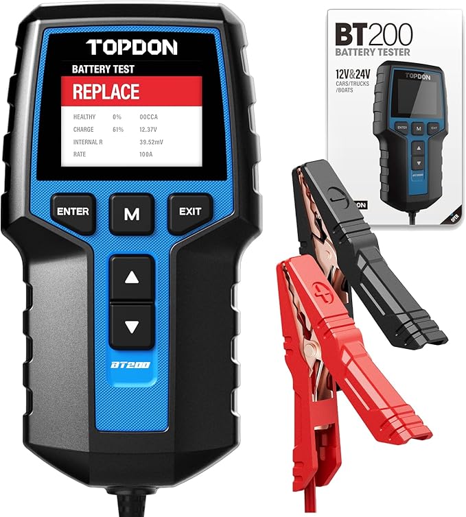 Car Battery Tester 24V 12V Load Tester, TOPDON BT200 100-2000CCA Automotive by TOPDON