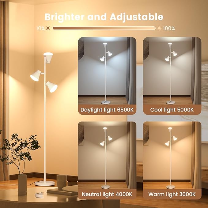 SIBRILLE 36W LED Tree Floor Lamp, Dimmable Tall Standing Lamp - Image 4