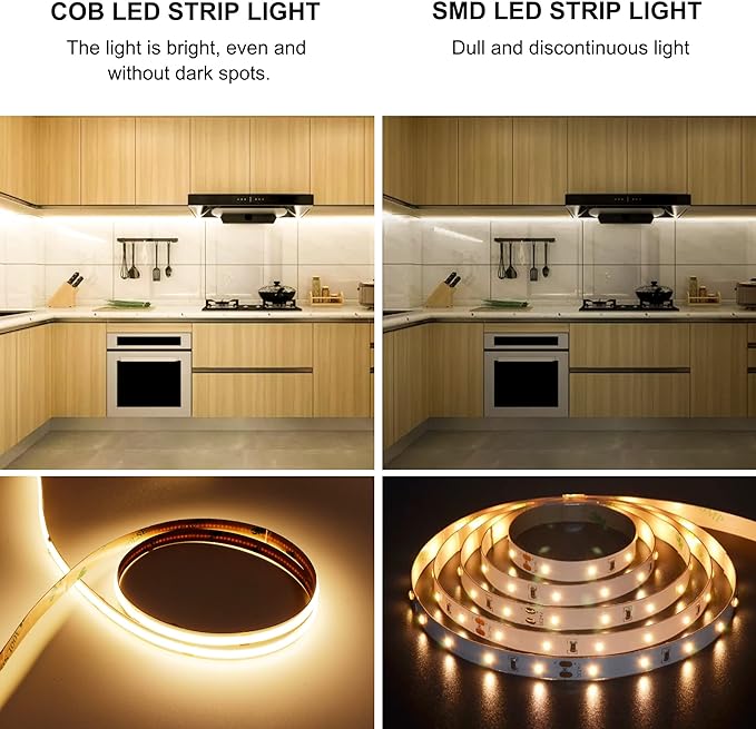 AXMOTUT COB LED Strip Light Warm White, High Bright LED Lights - Image 3