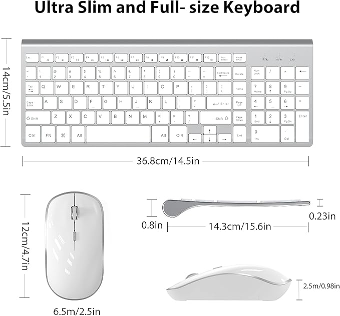 J JOYACCESS Wireless Keyboard and Mouse, Slim Wireless Keyboard Mouse - Image 4