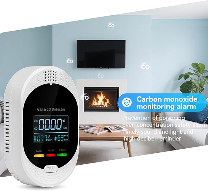 4PCS 4-in-1 Carbon Monoxide & Natural Gas Detectors - Image 6