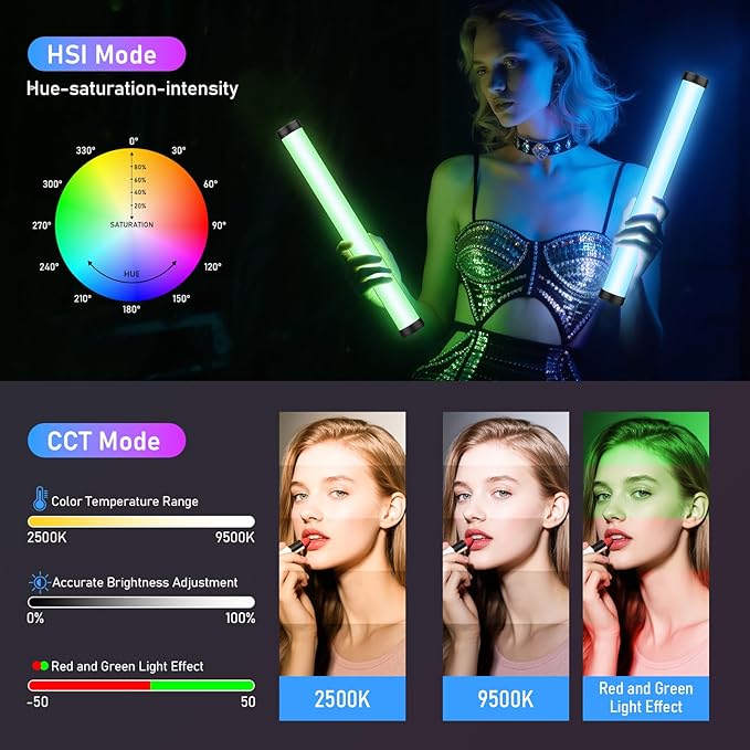 360° Full Color RGB Led Video Light Stick Wand, Unicucp 2600-9600K Photography - Image 4