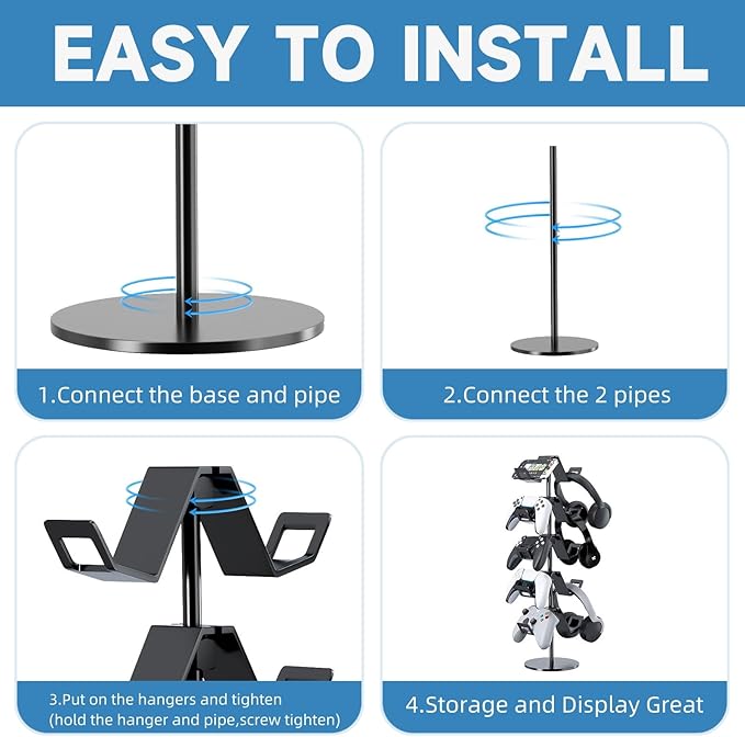 Qpfctwil Controller Stand, 5 Tier Controller Headphone Holder - Image 4