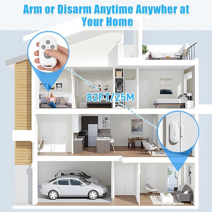 Sanjie Pool Door Alarms for Kids Safety/Home Security/Dementia, Wireless Door - Image 6