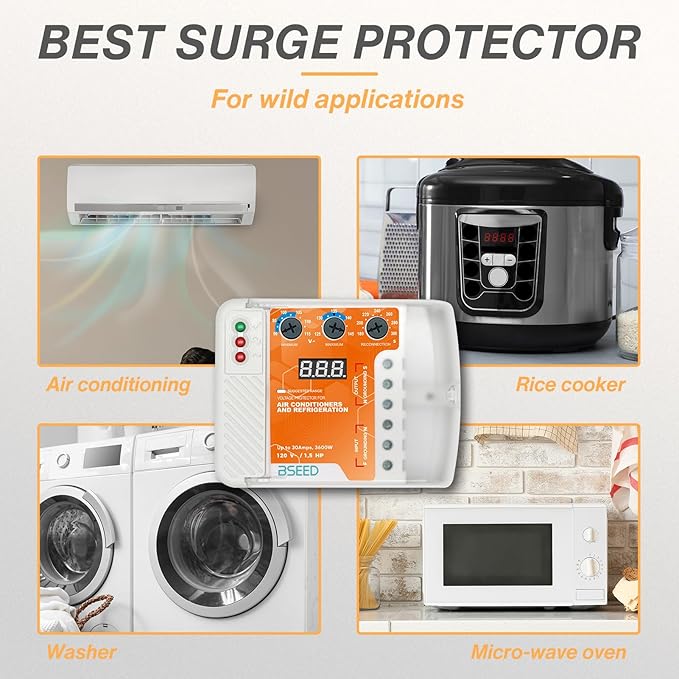 BSEED Surge Protector, Voltage Regulator, Wiring Heavy Duty Power Surge - Image 6