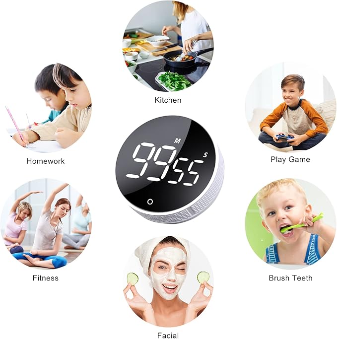 AVINIA Digital Kitchen Timers, Visual timers Large LED Display Magnetic - Image 6