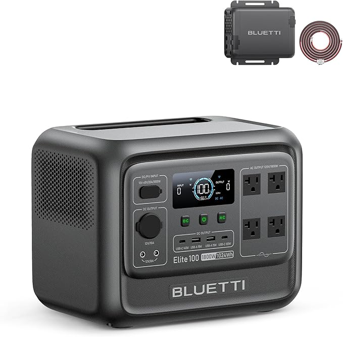 BLUETTI Elite 100 V2 Portable Power Station & Charger 1, 1024Wh LFP w/ 1800W AC by BLUETTI