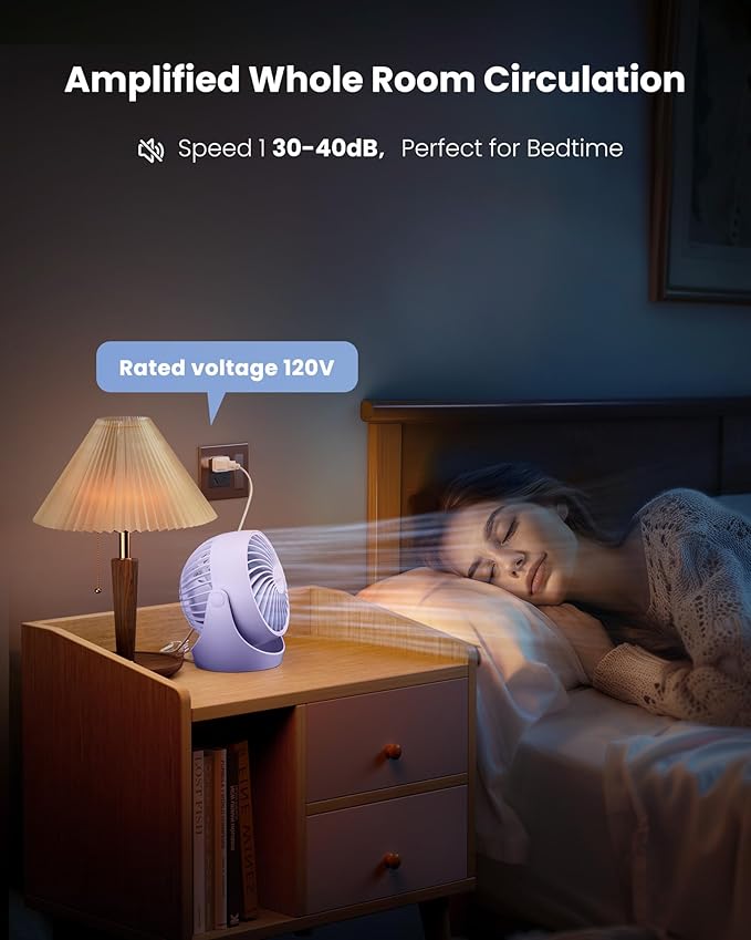 Gaiatop Desk Fan, 5-Inch Portable Electric Table Desktop Air Circulator Fans - Image 3