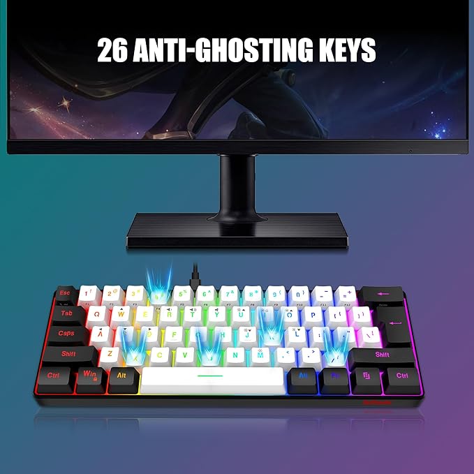 RedThunder 60% Gaming Keyboard and Mouse Combo, Ultra-Compact 61-Key RGB - Image 4