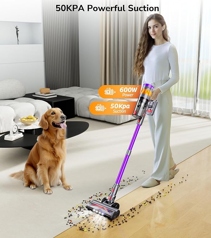 Cordless Vacuum Cleaner, 600W 50Kpa 70 Mins Cordless Stick Vacuum, - Image 2