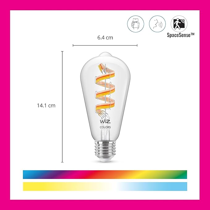 WiZ Connected Color ST19 Filament LED Smart Bulb - Image 2