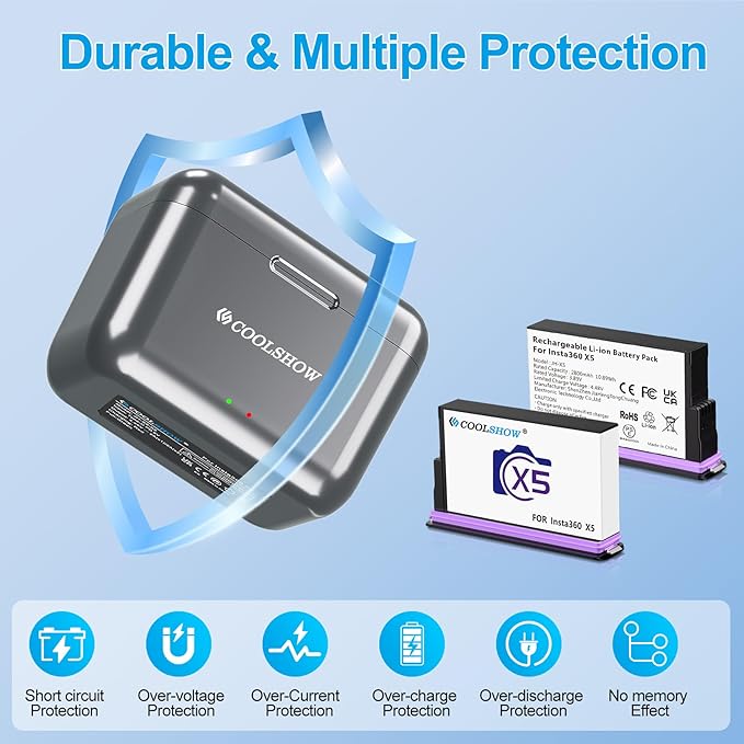 COOLSHOW 360 X5 Battery 2800mAh 2 Packs - Image 7