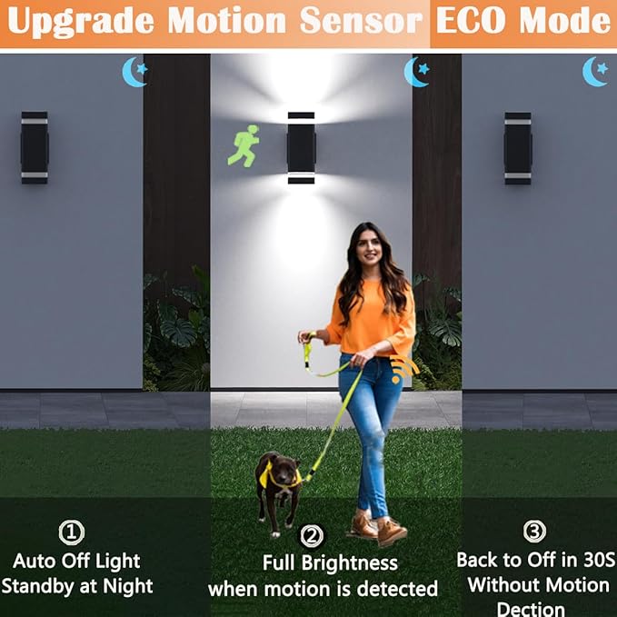 rosykite Motion Sensor Outdoor Wall Lights, Dusk to Dawn Exterior Light Fixtures - Image 4