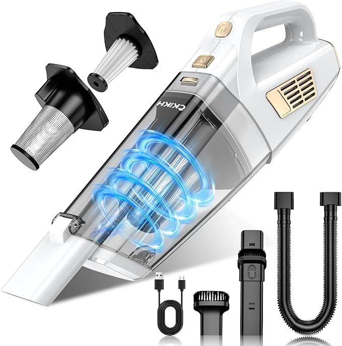 CKIKH Handheld Vacuum Cordless, 15000PA Strong Suction Hand Held Car Vacuum by CKIKH