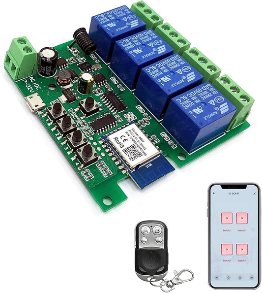 Newgoal 4 channelsWiFi Wireless Smart Switch Inching Self-locking Relay Module by Newgoal