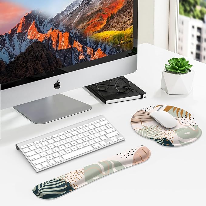 iLeadon Mouse Pad Wrist Support Keyboard Wrist Rest Set, Ergonomic Mouse Pad - Image 2