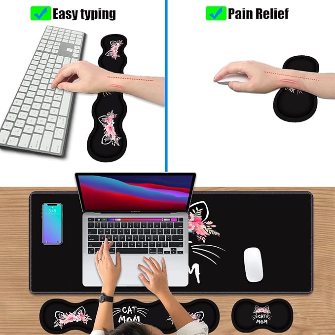 4 in 1 Ergonomic Keyboard Wrist Rest & Mouse Pad Wrist Rest Set, Large XXL - Image 6