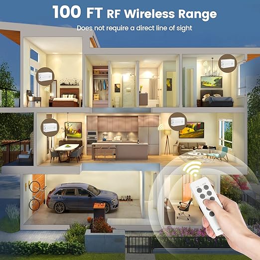 SURAIELEC Remote Control Outlet, Wireless Remote Light Switch, 100 FT, - Image 4
