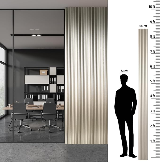 Art3dwallpanels Slat Wall Paneling, 8 Pack Wavy Grain Panel Wall Slats - Image 4
