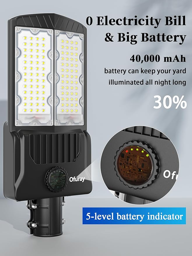 Ofuray OL-9600W Solar Street Lights Outdoor, Parking Lot Lights Commercial Dusk - Image 7