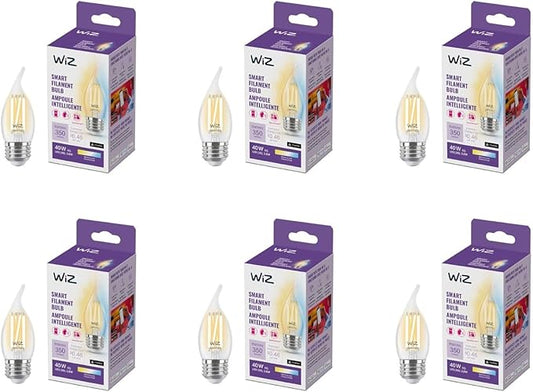 WiZ Clear 40W BA11 Tunable White Filament LED Smart Candle-Shaped Bulb by WiZConnectedLighting