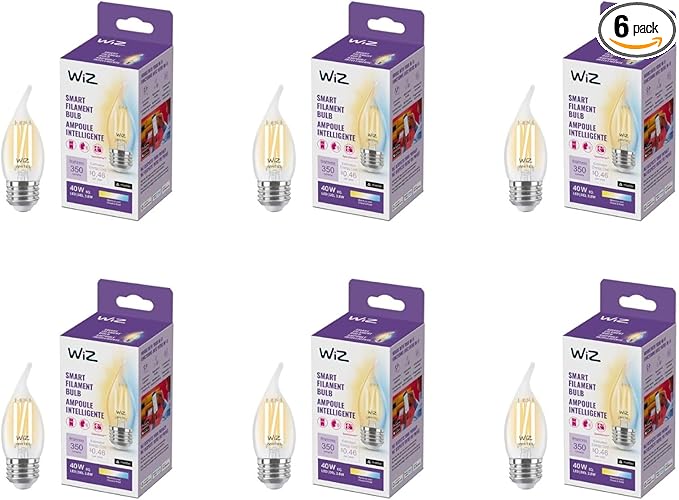 WiZ Connected 40W BA11 Tunable White Filament LED Candle Bulb by WiZConnectedLighting