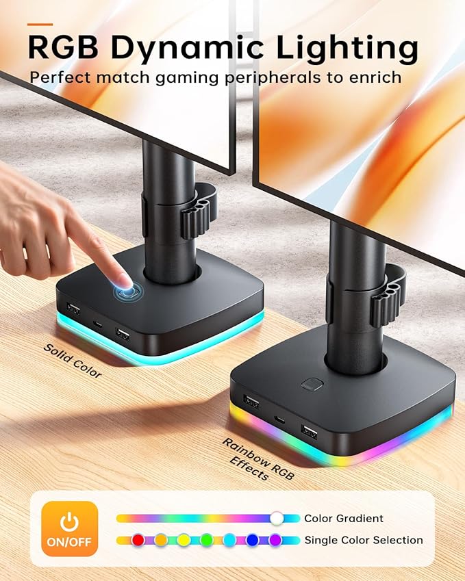 RGB Single Monitor Desk Mount, Monitor Arm - Image 7