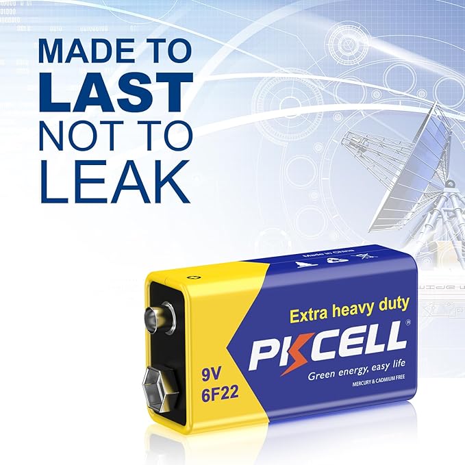 PKCELL 9V Batteries, 2 Pack 9 Volt Batteries Carbon Zinc, 9V Battery - Image 5