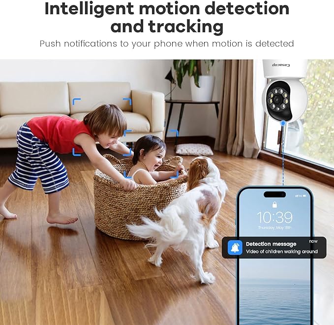 Smart Security Camera, 1080p Home Security Camera, Pan & Tilt 2.4Ghz Indoor IP - Image 6