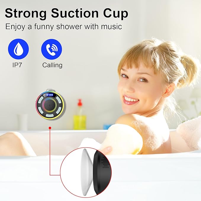 Shower Bluetooth Speaker IPX7 Waterproof, Portable Bluetooth Speakers - Image 3