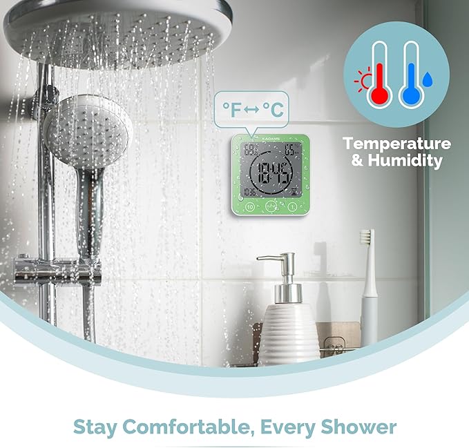 KADAMS Shower Clock Waterproof Bathroom Timer – Digital Wall Clock - Image 4